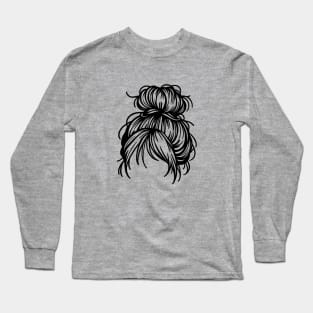 Messy Bun Hair Long Sleeve T-Shirt